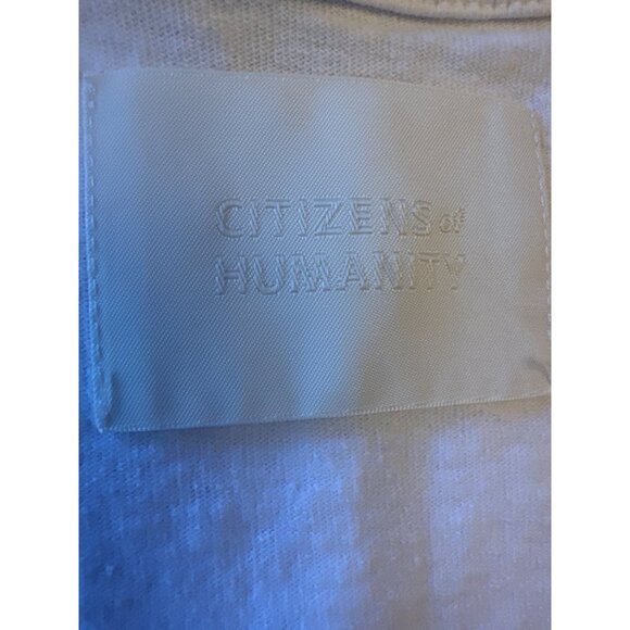 Citizens Of Humanity White V-Neck Sleeveless T-Shirt S 100% Cotton - Picture 2 of 5